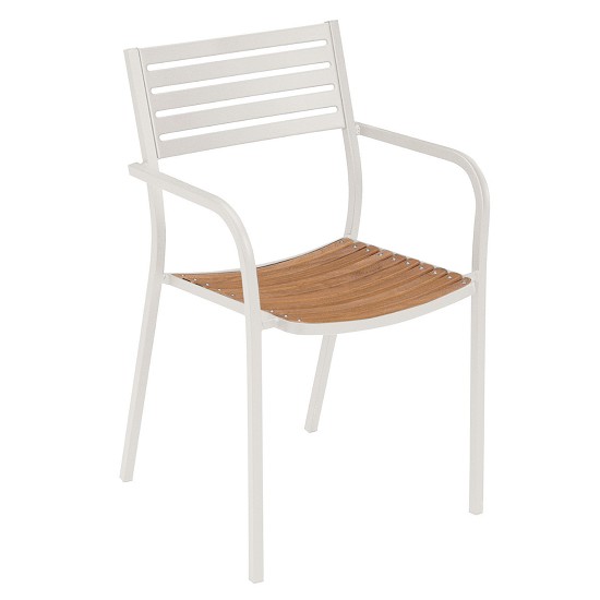 Poltroncina con sedile in teak Segno
