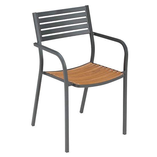 Poltroncina con sedile in teak Segno