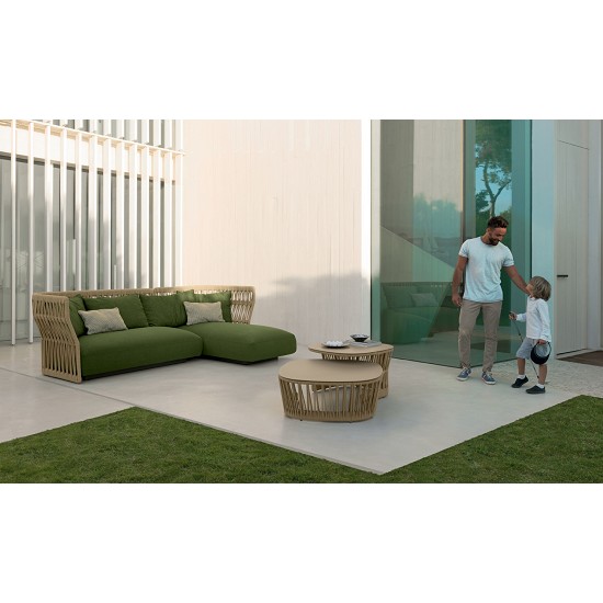 Divano Longue dx h.90 Schienale in Corda Cliffcollection
