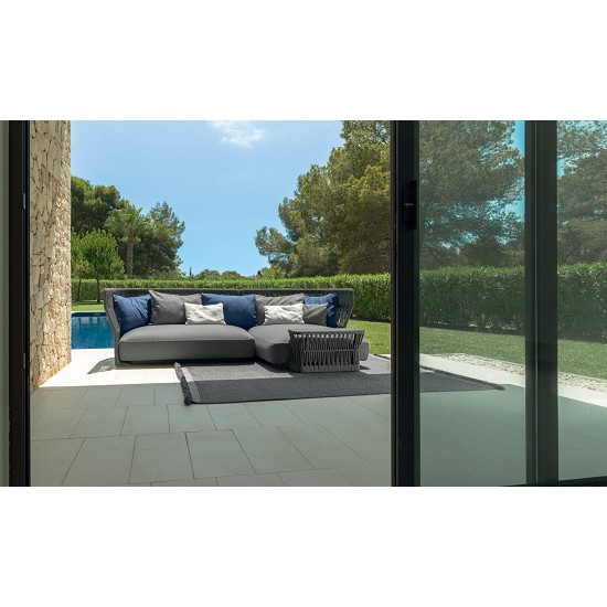 Divano Longue xl dx h.90 Schienale in Corda Cliffcollection