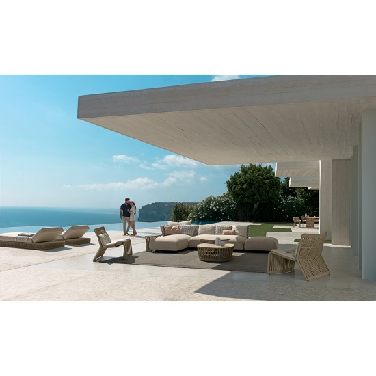 Poltrona Living h.80 Schienale in Corda Cliffcollection